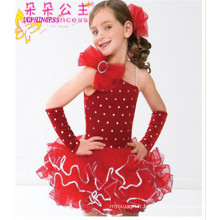 belle fille rouge tutu robe petite fille vêtements de danse fashion robe desgin, robe de danse de bébé filles